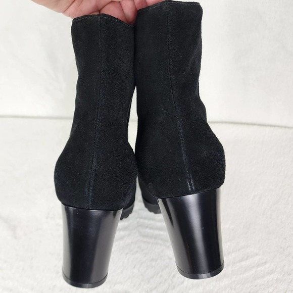 Blondo Rana Black Suede Waterproof Heeled Boots with side zip. Sturdy tread NWOT - Picture 5 of 12